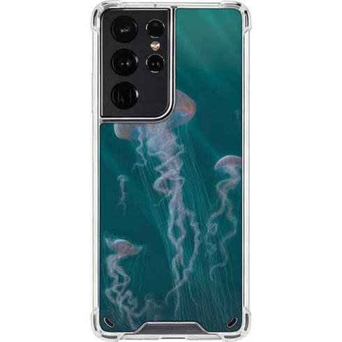 Vincent Hie Blue Jellyfish Galaxy S21 Ultra 5G Clear Case